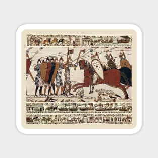 THE BAYEUX TAPESTRY ,BATTLE OF HASTINGS ,NORMAN KNIGHTS COMBATTING HORSEBACK Magnet