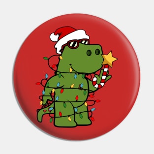 Funny T-Rex Christmas tree dinosaur lover Xmas gift gift Pin