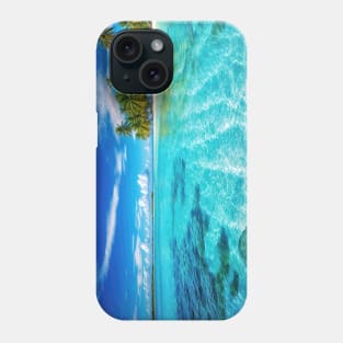 Clear Water with a Tropical Island and Blue Sky - Landscape Phone Case