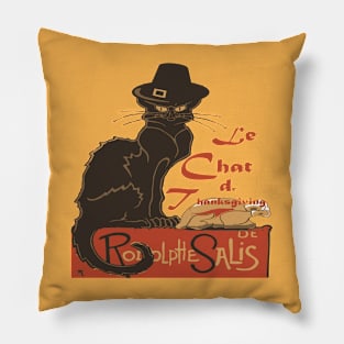 Le Chat De Thanksgiving Holiday Dinner Spoof Pillow