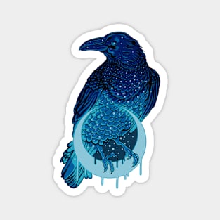 Raven On Neon Moon Magnet