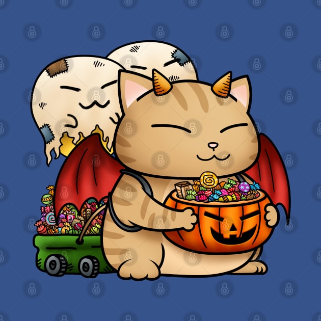 Halloween Cat Devil Kitty by Takeda_Art