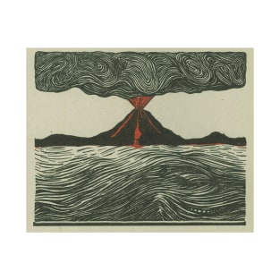 Volcano Woodcut T-Shirt