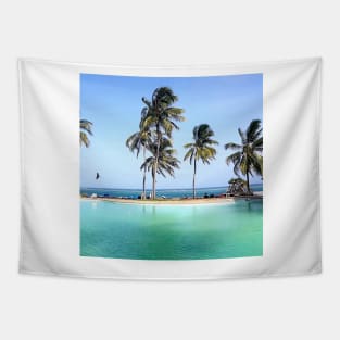 Palm trees and ocean breeze Tapestry