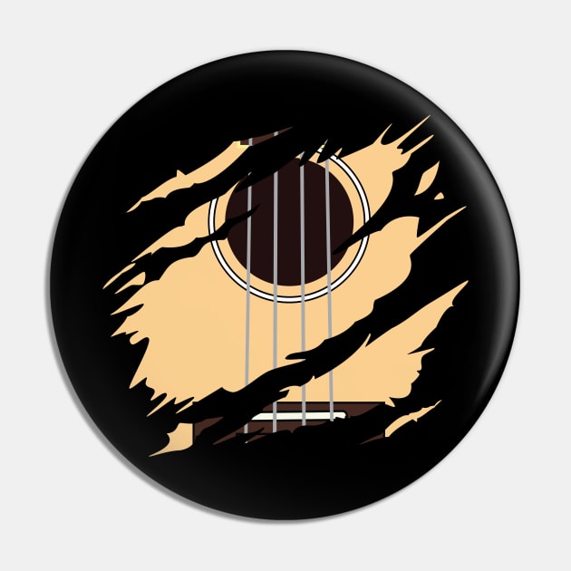 Ripped Ukulele Natural Color Pin by nightsworthy