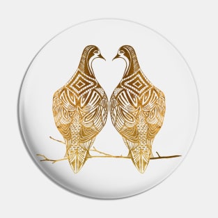 Two Turtle Doves Pin