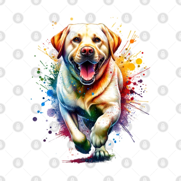 Golden Retrevier Dog watercolor splash by Bellinna