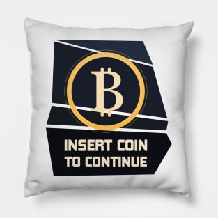 Bitcoin Insert Coin to Continue Crypto Arcade Gamer Pillow