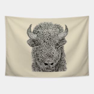 Dotwork Bison Art Print Tapestry