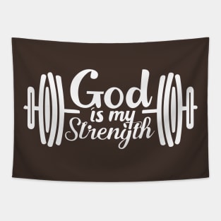 God is my strength Tapestry