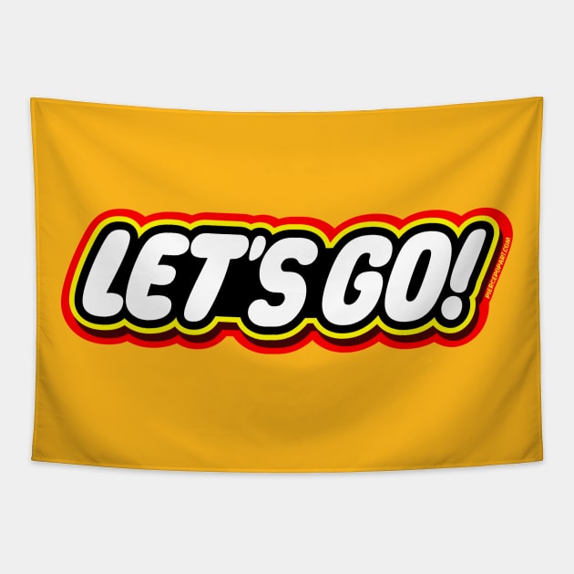 Let's Go! (Lego) Tapestry by PiercePopArt