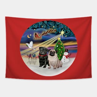 "Christmas Magic" with Two Pugs Tapestry