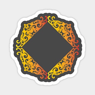 Ornamental frame with yellow-orange gradient Magnet