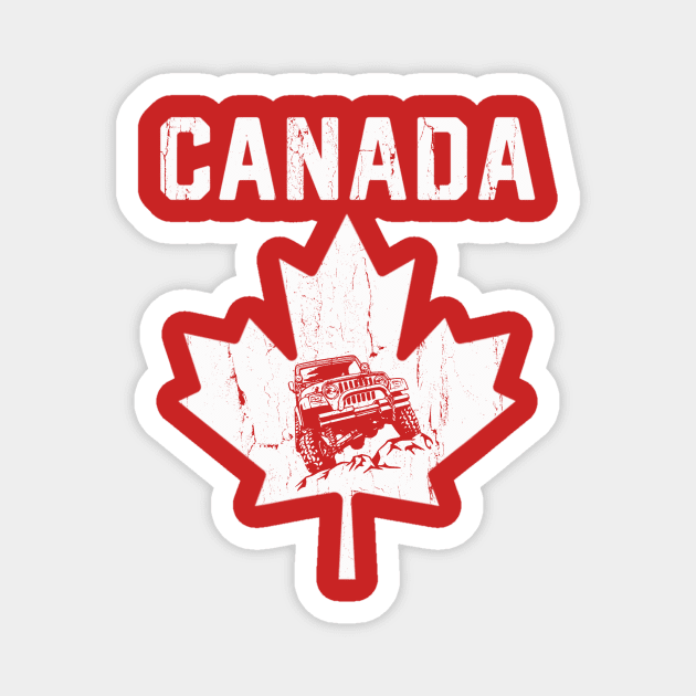 Canada Flag Jeep Canadian America Flag Vintage Jeep Canadian Pride Men/Women/Kid Jeep Magnet by David Darry