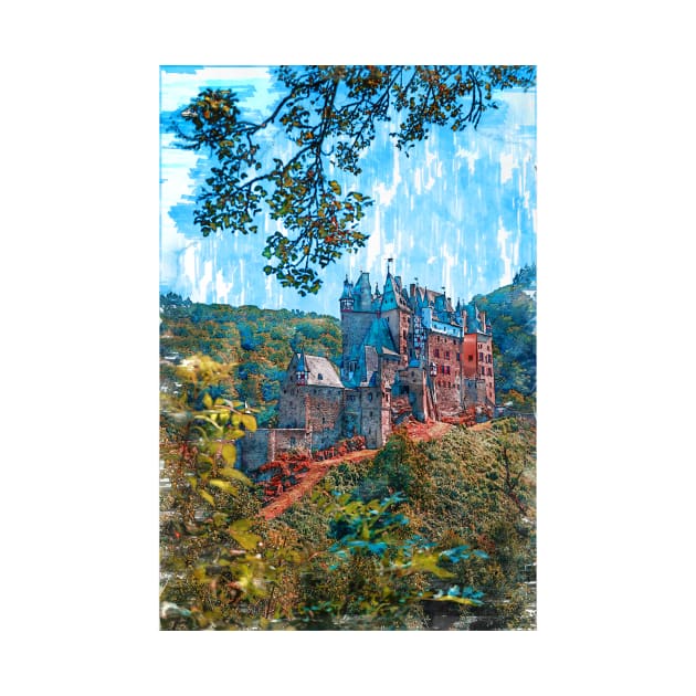 Fantasy Castle In The Wood. For Vintage Castle Lovers. by ColortrixArt