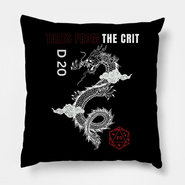 Tales from the Crit - D20 Dragon and Dice Pillow by Nimrod Funk