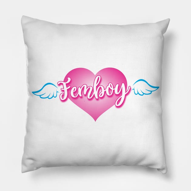 FEMBOY Angel Wings and Heart Pillow by QCult