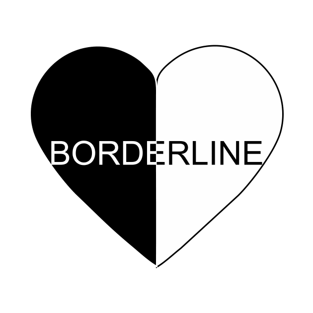 Borderline Personality Disorder heart black and white by Adadita