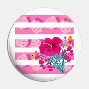 Stripe flowers and leaves Pin