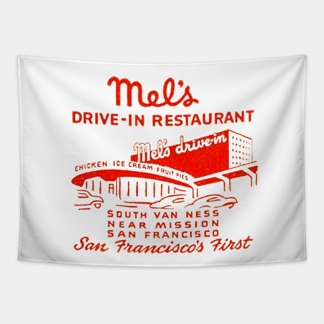 Mel's Drive In Tapestry by MindsparkCreative