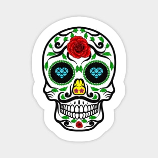 Mexican sugar skull with mustache Magnet