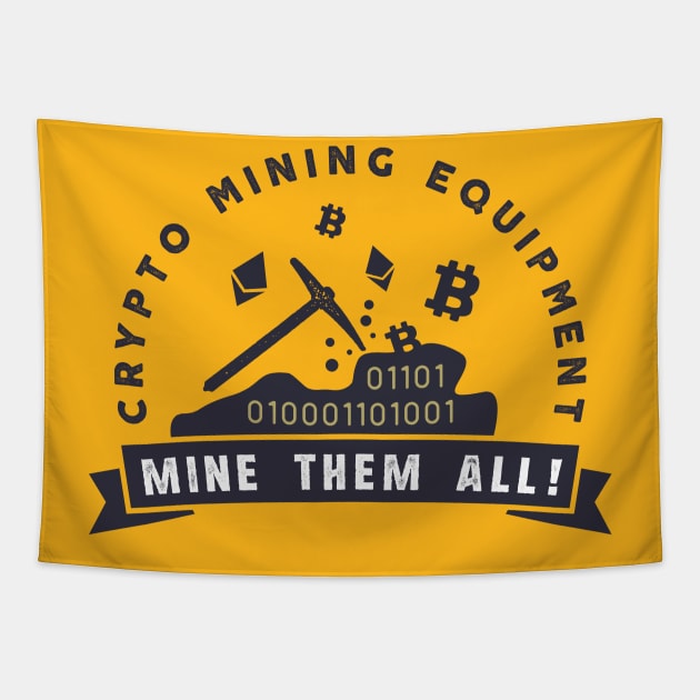 Cryptocurrency Mining Equipment Tapestry by CryptoTextile