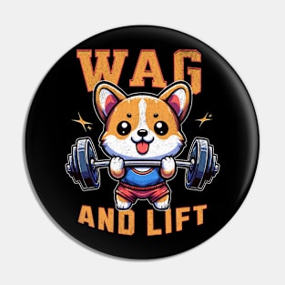 Wag And Lift Dog Lover Corgi Lover Pin