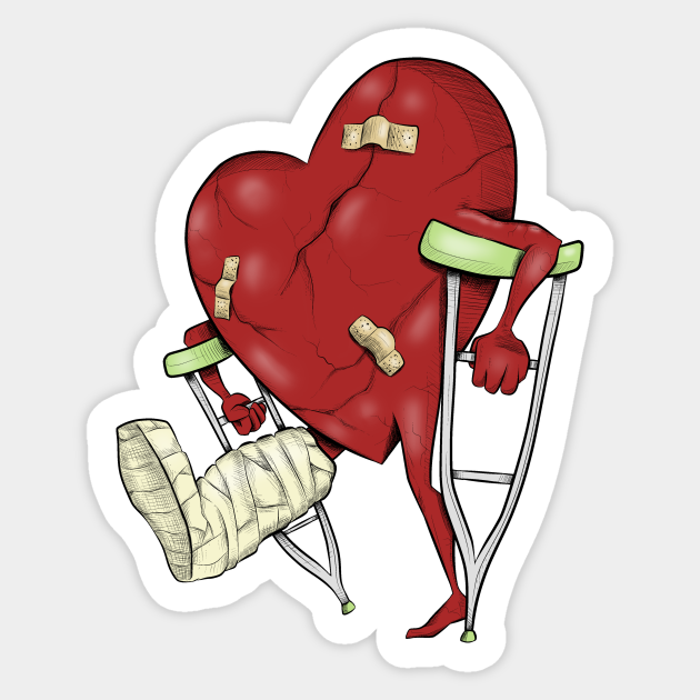 breakable (colour) - Broken Heart - Sticker | TeePublic breakable (colour) - Broken Heart - Sticker | TeePublic