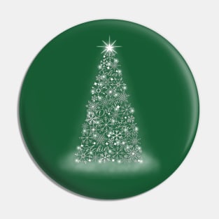 Inspirational Snowflake Christmas Tree, Believe, Dream & Achieve (Green background) Pin