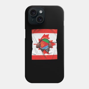 Eritrea Flag Canadian Flag Ripped Open - Gift for Eritrean From Eritrea Phone Case