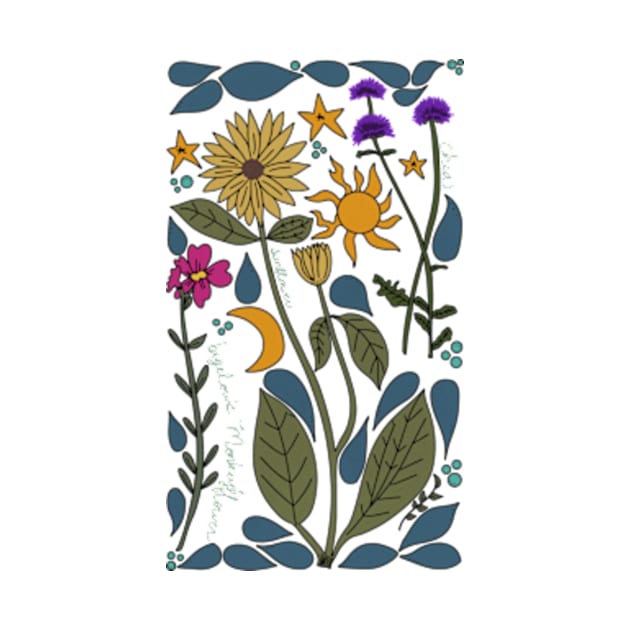 Mountain Wildflowers Illustration by WalkSimplyArt