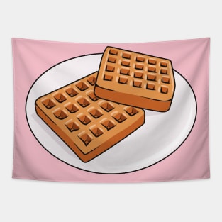 Waffle cartoon illustration Tapestry