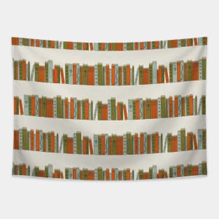 Pattern with vintage books on bookshelves Tapestry