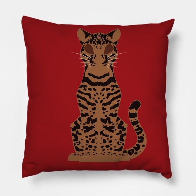 Minimalist Ocelot Pillow by ZTheCrazed