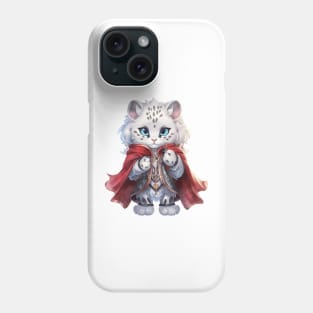 Cartoon Snow Leopard in Dracula Costume Phone Case