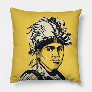 Thayendanegea Native American Vector Wall Art Pillow