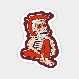 Santa Claus Punk Smoking Tobacco Earrings Magnet