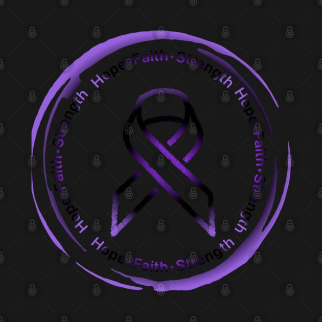 Hope•Faith•Strength Awareness ribbon (Purple&Black) by CaitlynConnor