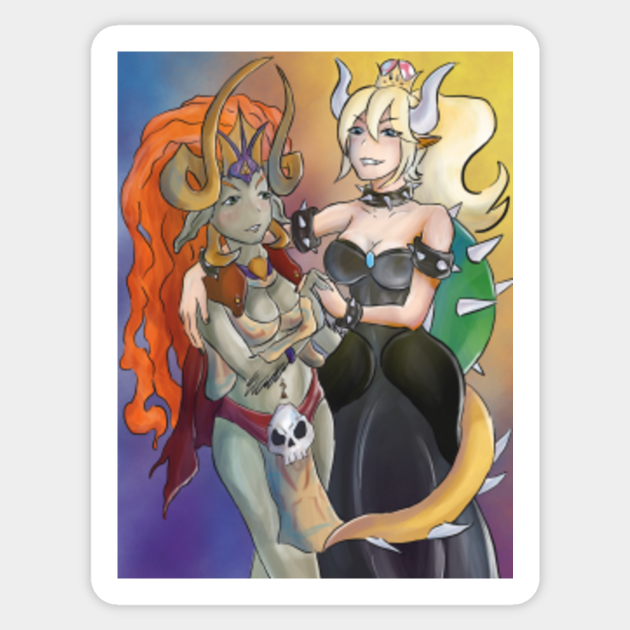 Bowsette X Ganda Bowsette Sticker Teepublic A page for describing justforfun: teepublic