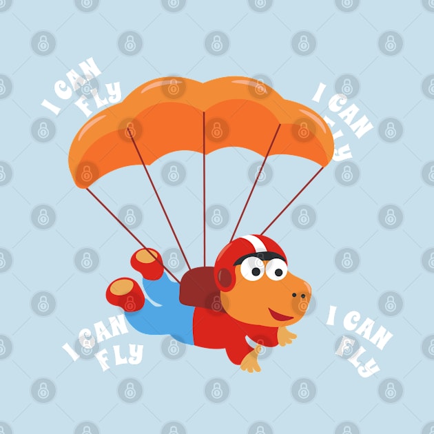 Vector illustration of a cute skydiver. by KIDS APPAREL