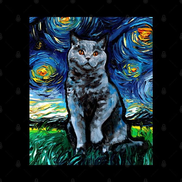 Blue British Shorthair Night by sagittariusgallery