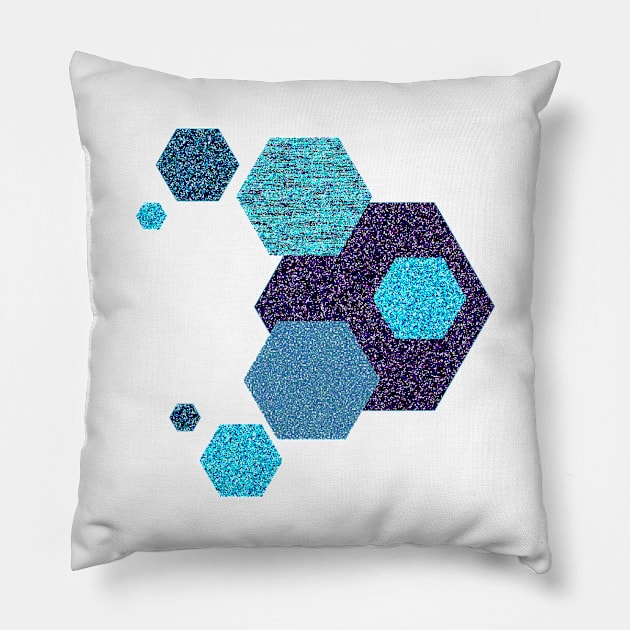 Hexagon Geometric Pattern Pillow by Heartfeltarts