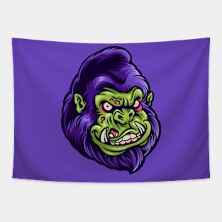 Zombie Gorilla Head Tapestry