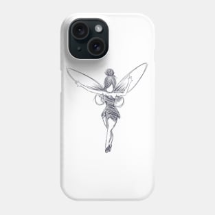 Tinkerbell crayon b&w Phone Case