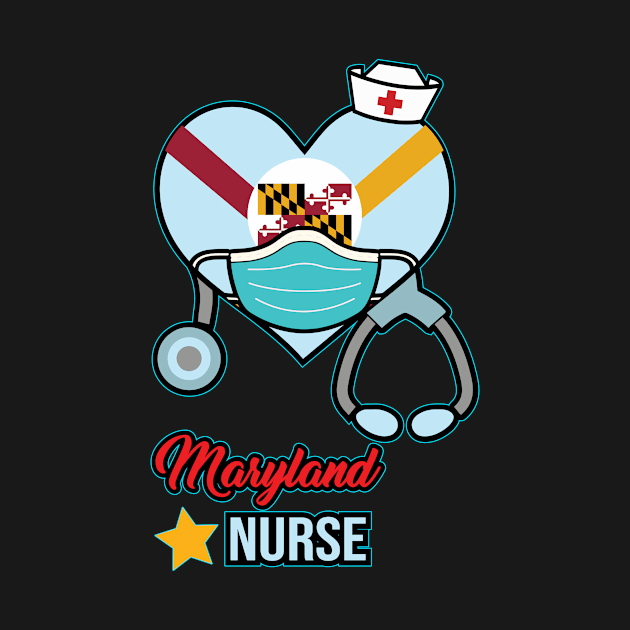 Maryland Nurse  - Love RN LPN CNA State Nursing Gift by ScottsRed