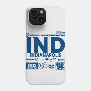 Vintage Indianapolis IND Airport Code Travel Day Retro Travel Tag Phone Case