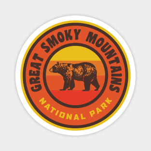 Great Smoky Mountains National Park Bear Retro Edit Magnet