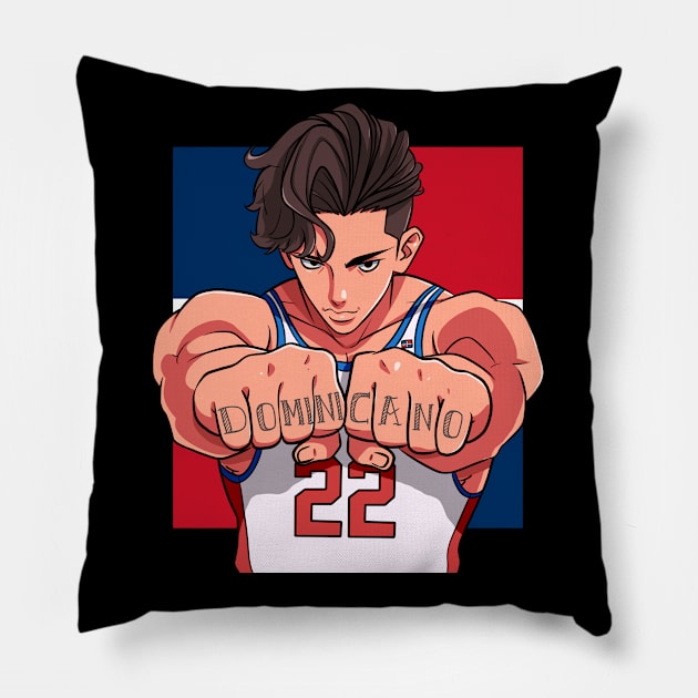 Proud Dominicano Basketball Baller Dominican Republic Flag Pillow by Noseking