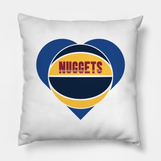 Heart Shaped Denver Nuggets Basketball Pillow