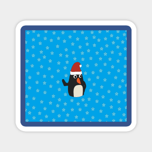 Merry Christmas Penguin Snow Magnet